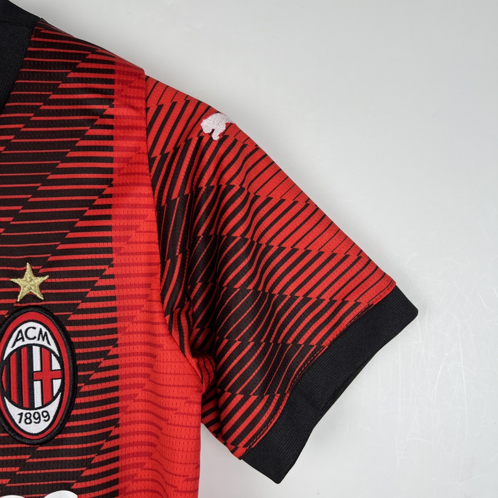 23-24 AC Milan Home Jersey Kids Kit(Jersey+Shorts)