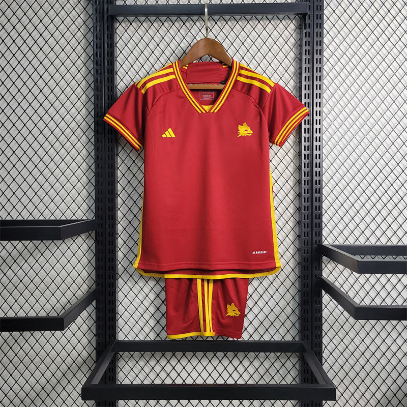 23-24 Roma Home Kids Kit Jersey+Shorts 2023/24