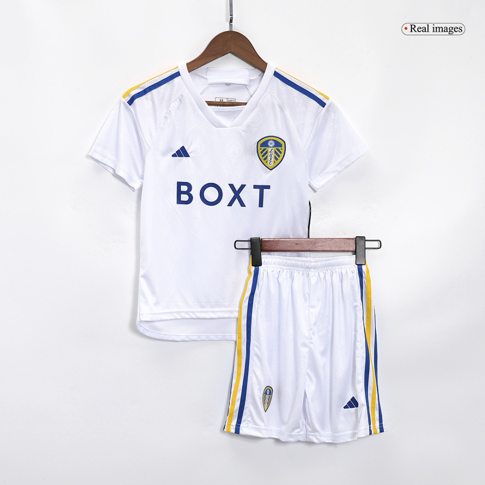 23-24 Leeds United Home Kids Kit Jersey+Shorts
