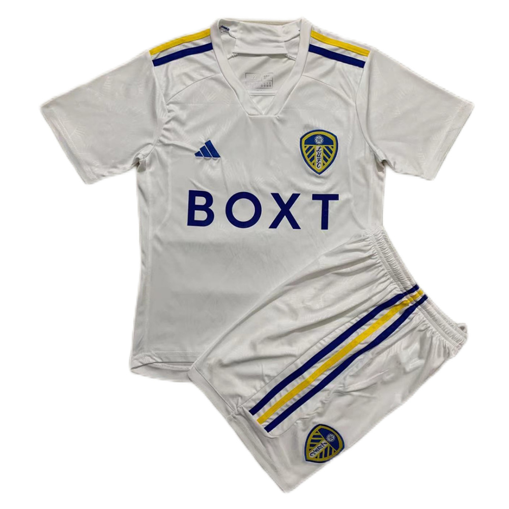 23-24 Leeds United Home Kids Kit Jersey+Shorts