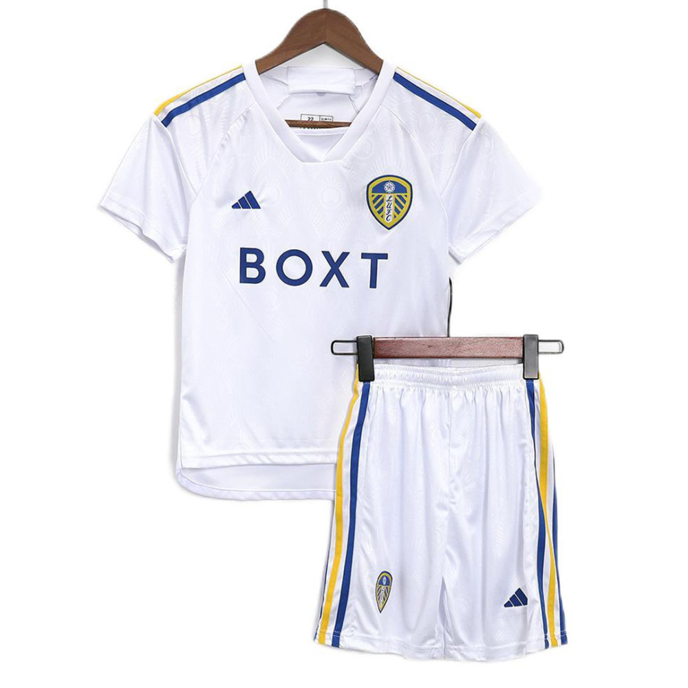 23-24 Leeds United Home Kids Kit Jersey+Shorts