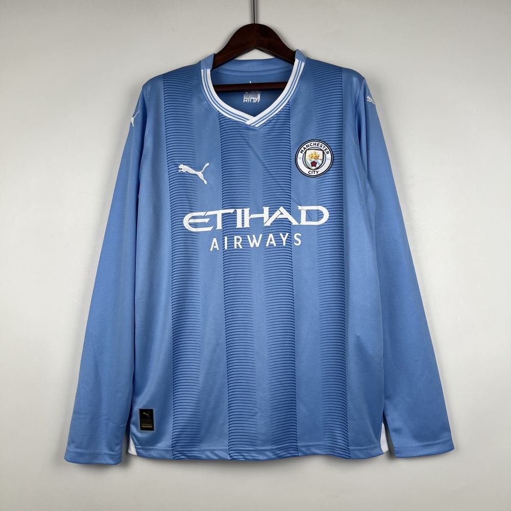 23-24 Manchester City Home Jersey Long Sleeve