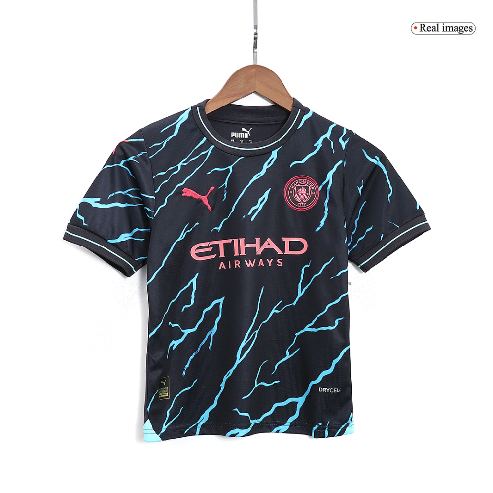 23-24 Manchester City Third Away Kids Kit Jersey+Shorts