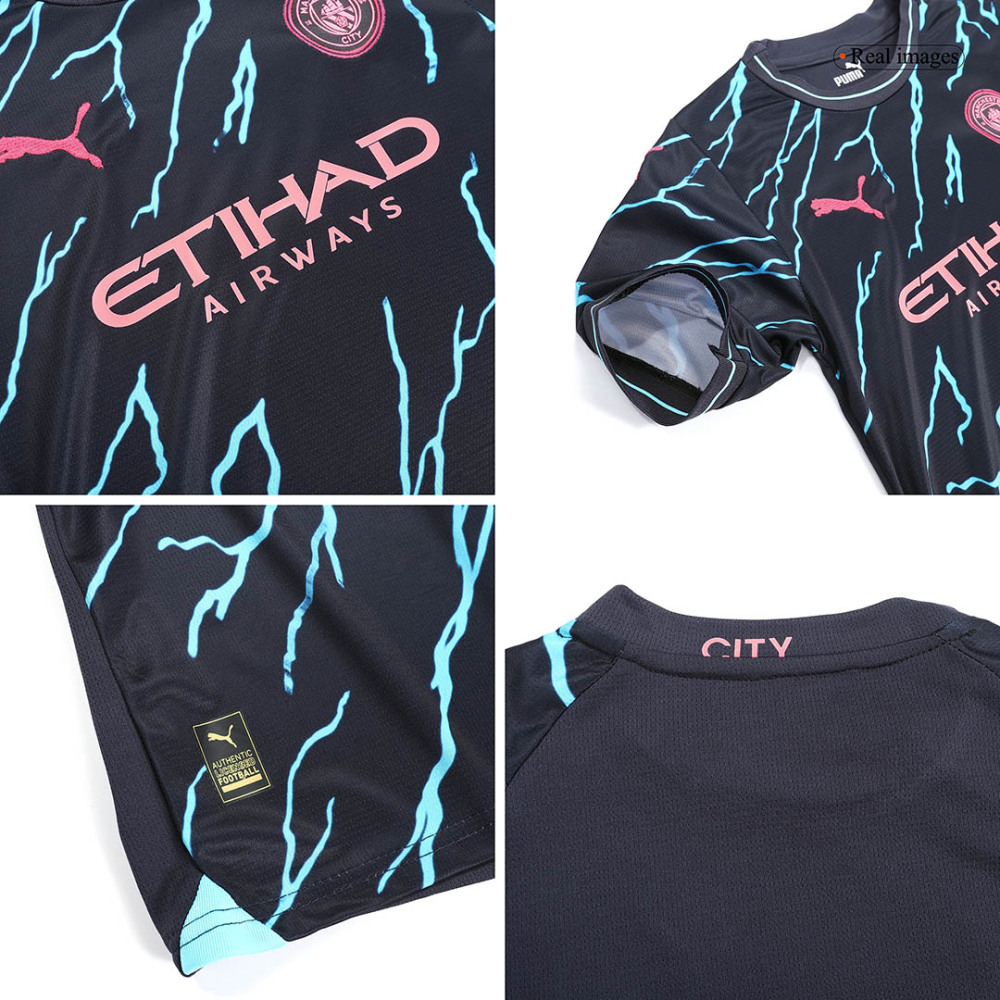 23-24 Manchester City Third Away Kids Kit Jersey+Shorts