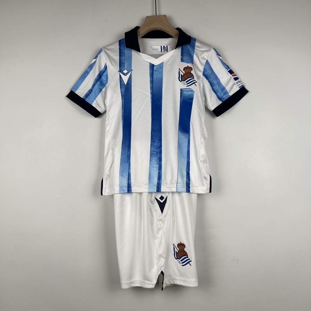 23-24 Real Sociedad Home Kids Kit Jersey+Shorts