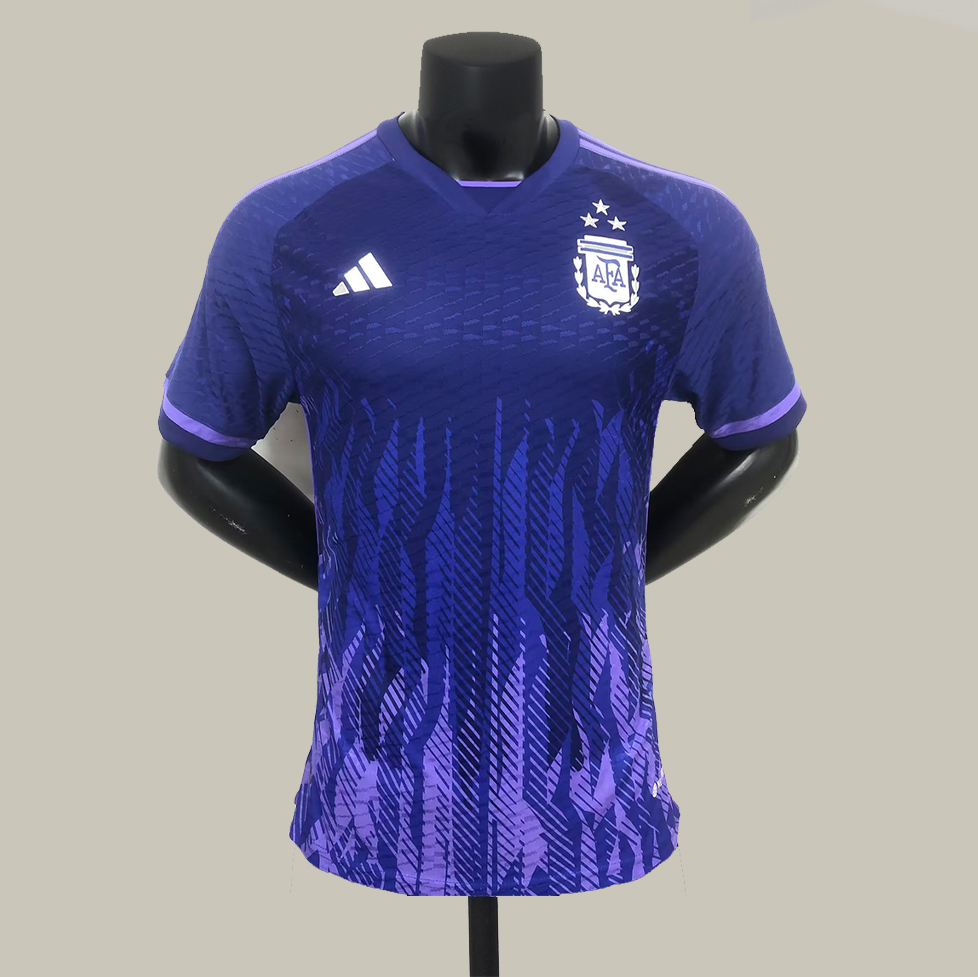 2022 Argentina World Cup Champion Edition 3 stars Away Jersey Player Version