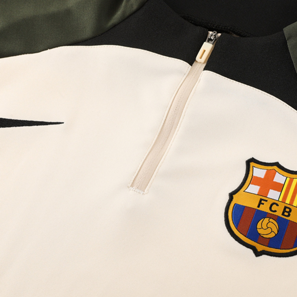 Barcelona Zipper Sweatshirt Kit(Top+Pants) White 2023/24