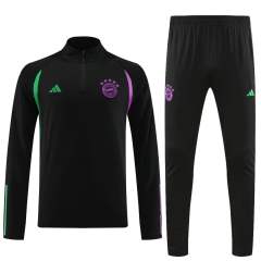 Bayern Munich Zipper Sweatshirt Kit(Top+Pants) Black 2023/24