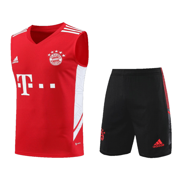 Bayern Munich Sleeveless Training Kit (Top+Shorts) Red 2023/24