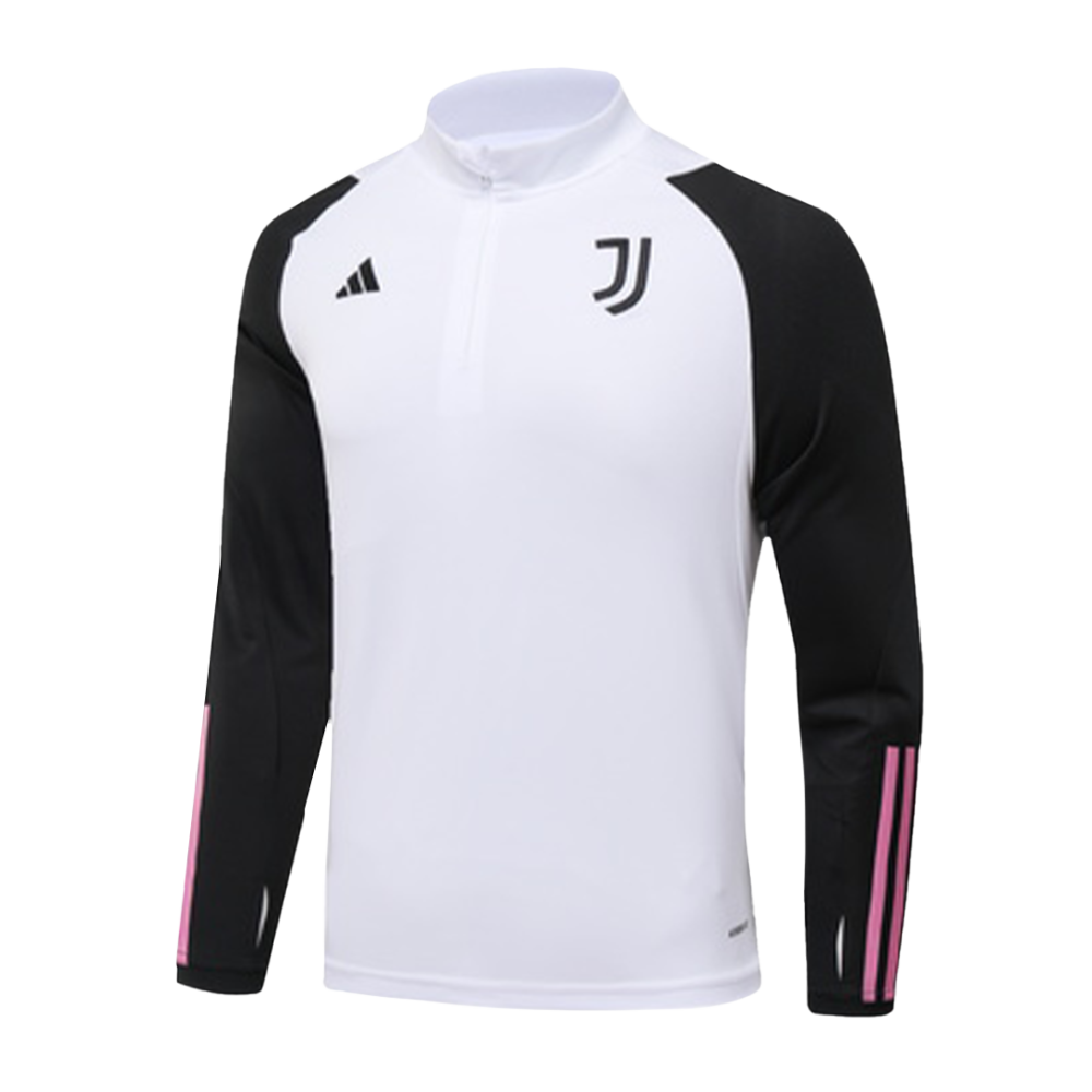 Kids Juventus Zipper Sweatshirt Kit(Top+Pants) White 2023/24