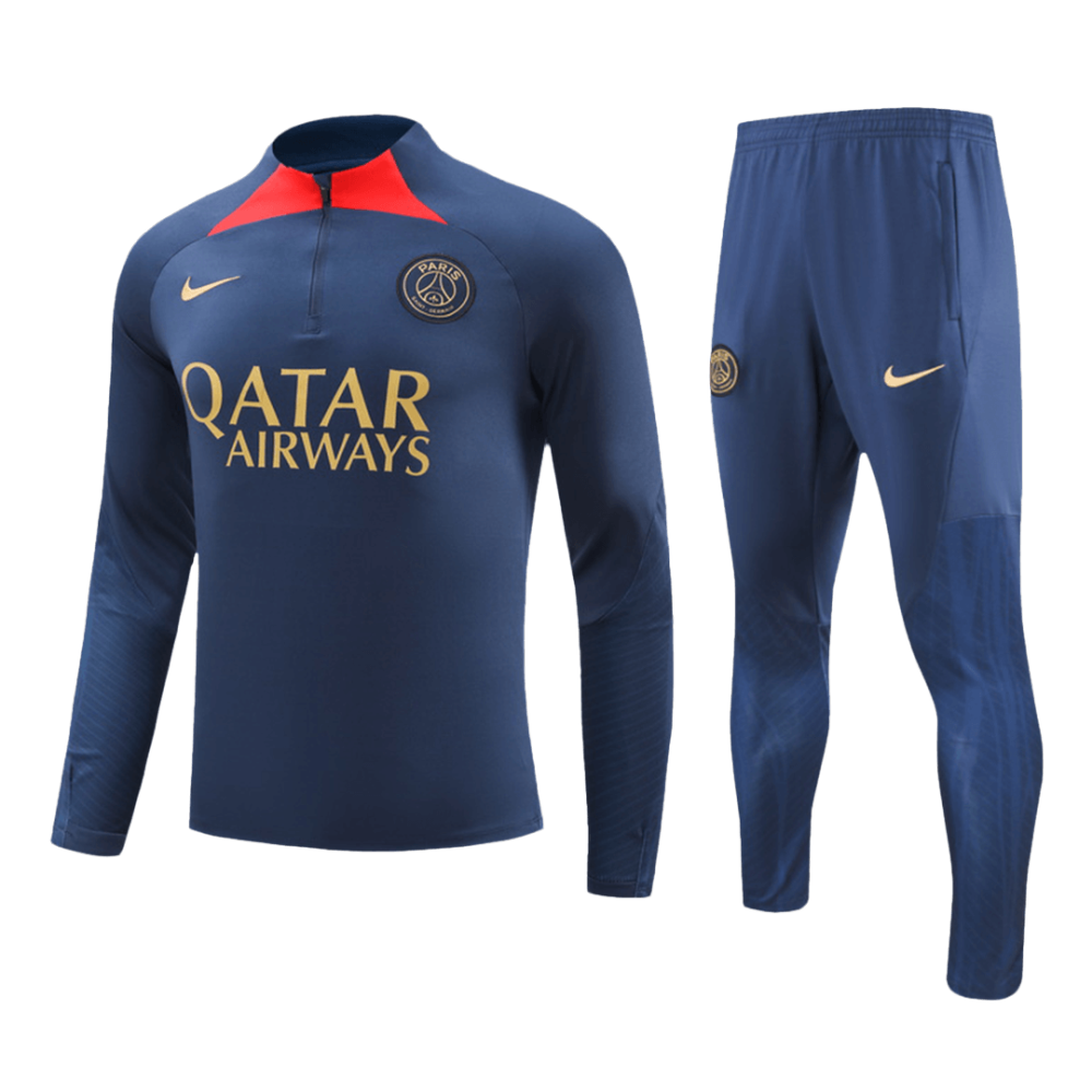 Kids PSG Zipper Sweatshirt Kit(Top+Pants) Navy 2023/24