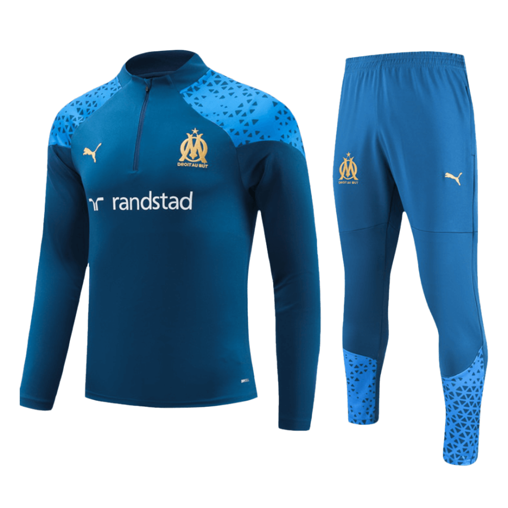 Kids Marseille Zipper Sweatshirt Kit(Top+Pants) Navy 2023/24