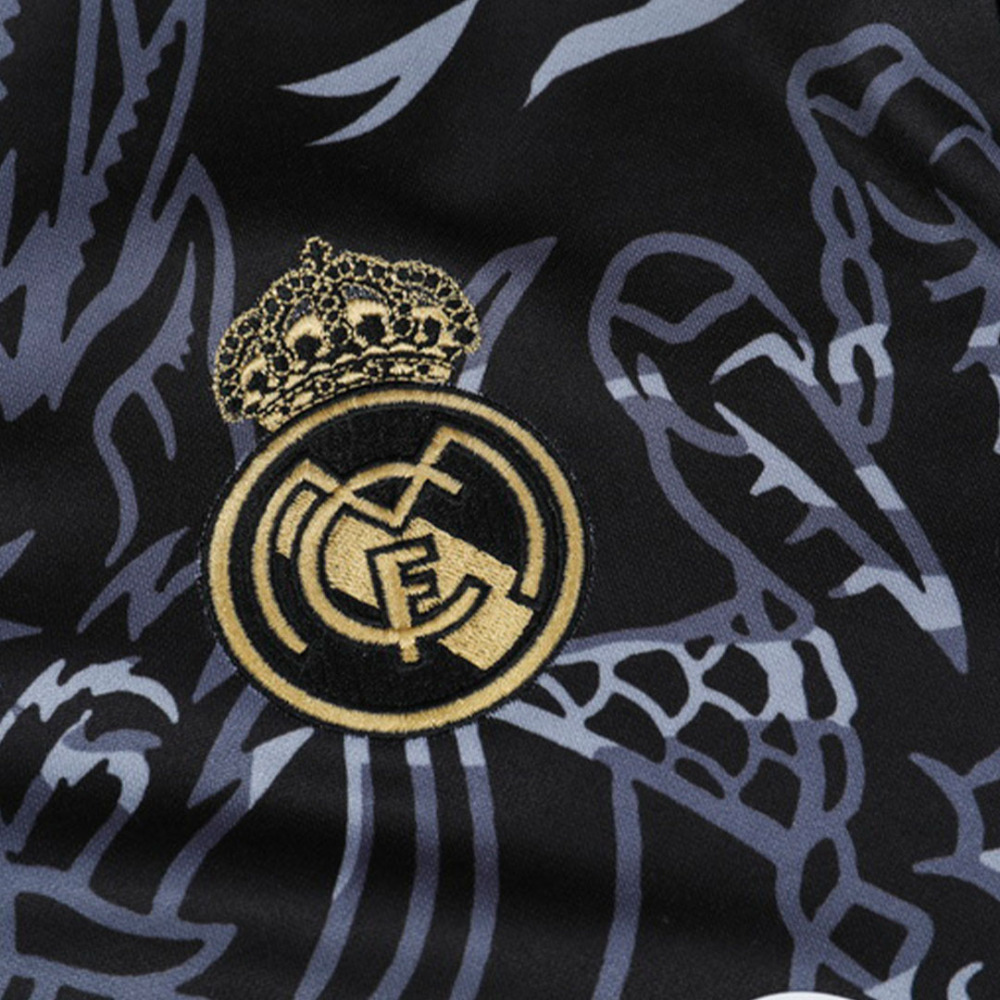 Real Madrid Zipper Sweatshirt Kit(Top+Pants) Black 2023/24