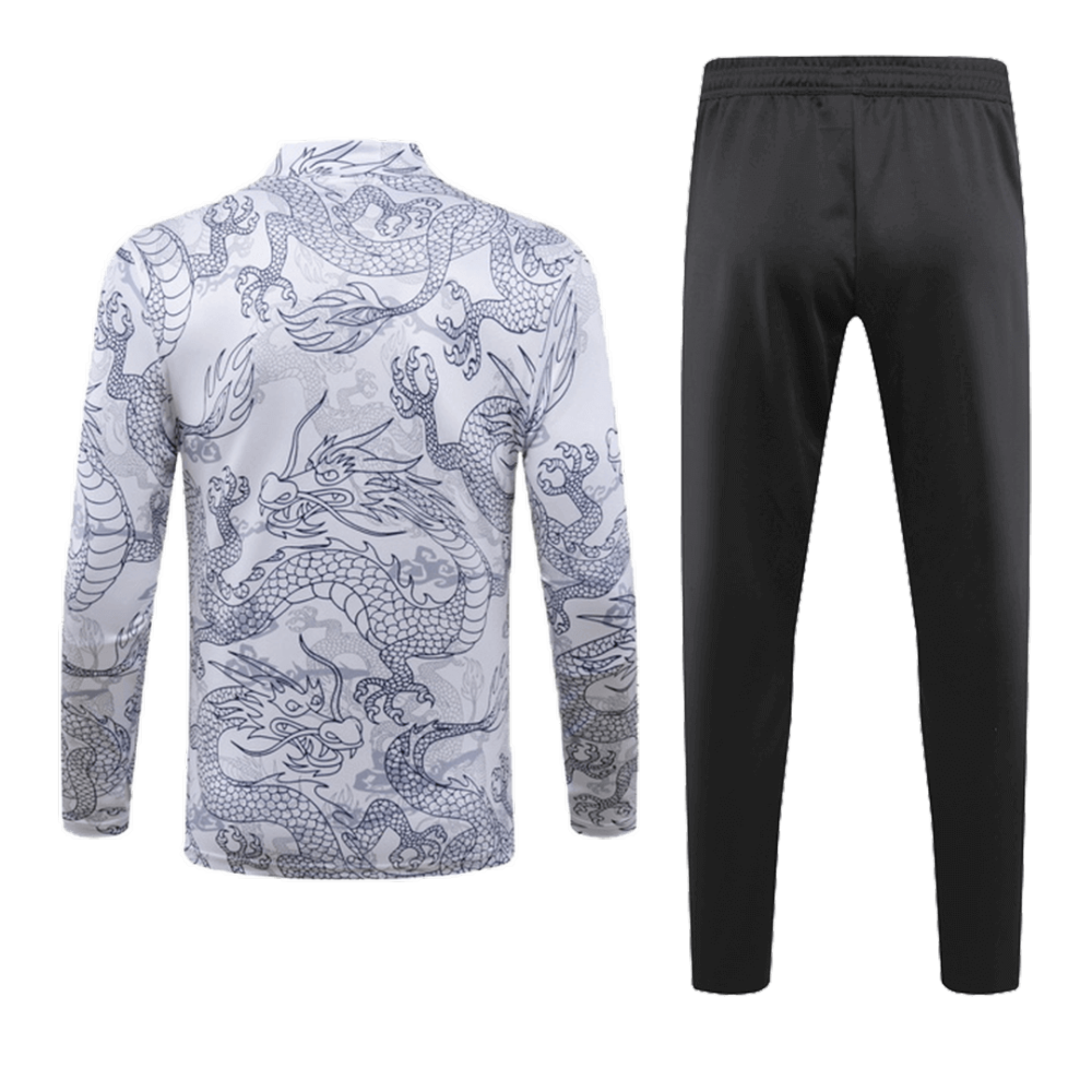 Real Madrid Zipper Sweatshirt Kit(Top+Pants) White 2023/24