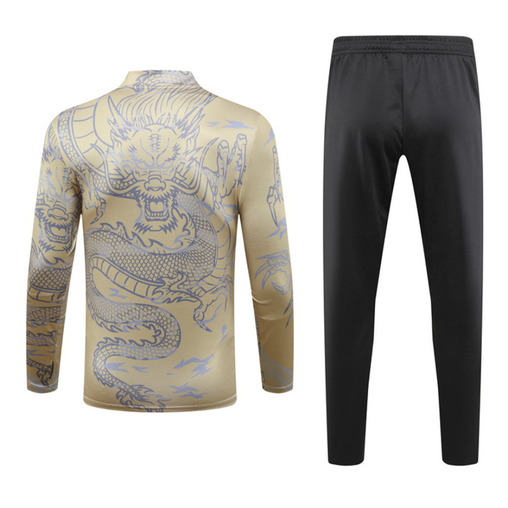 Real Madrid Zipper Sweatshirt Kit(Top+Pants) Yellow 2023/24