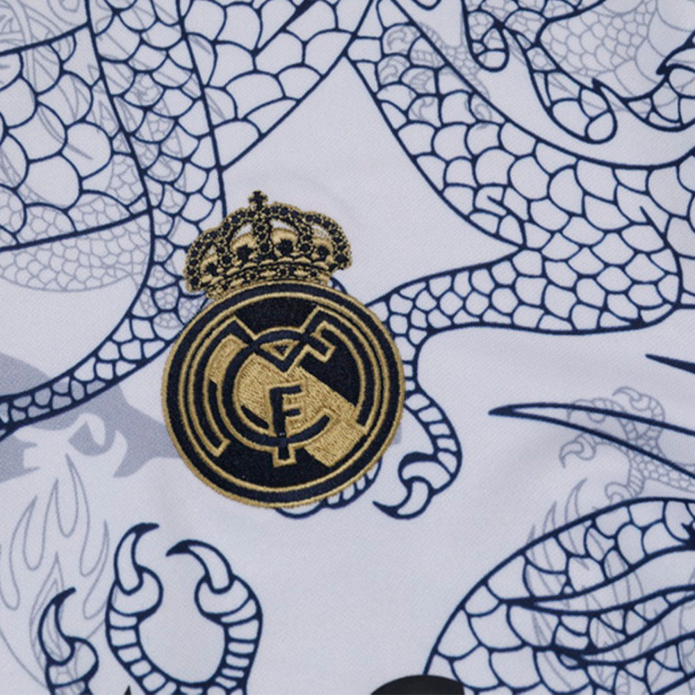 Real Madrid Zipper Sweatshirt Kit(Top+Pants) White 2023/24
