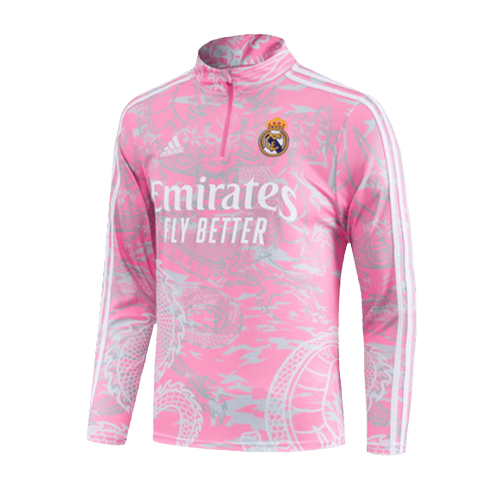 Real Madrid Zipper Sweatshirt Kit(Top+Pants) Pink 2023/24