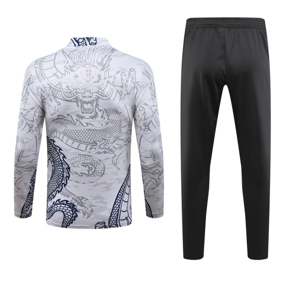 Real Madrid Zipper Sweatshirt Kit(Top+Pants) White 2023/24