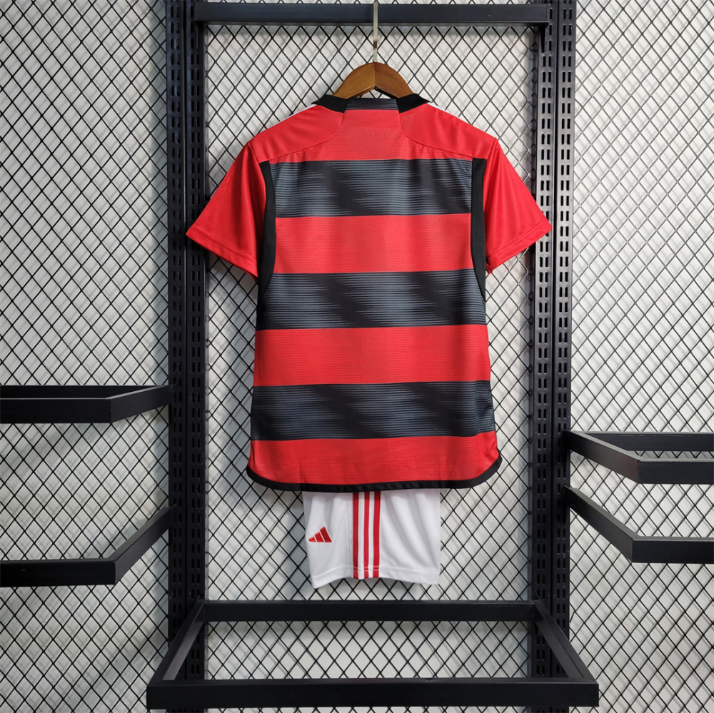 23-24 CR Flamengo Home Jersey Kids Kit Jersey+Shorts