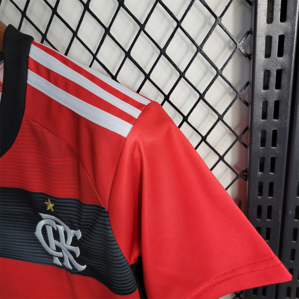 23-24 CR Flamengo Home Jersey Kids Kit Jersey+Shorts