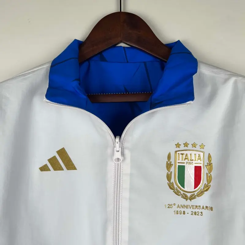 2023-2024 Italy Reversible Windbreaker （White-Blue）Soccer Jersey 1:1 Thai Quality