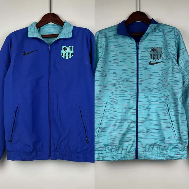 2023/2024 Barcelona Reversible Windbreaker Blue Soccer Jersey 1:1 Thai Quality