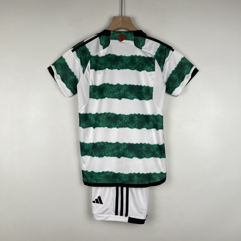 23-24 Celtic Home Soccer Jersey Kids Kit Jersey+Short