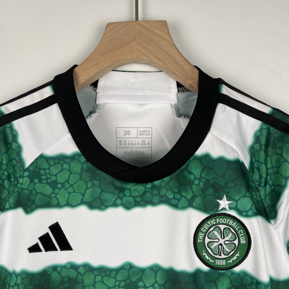 23-24 Celtic Home Soccer Jersey Kids Kit Jersey+Short