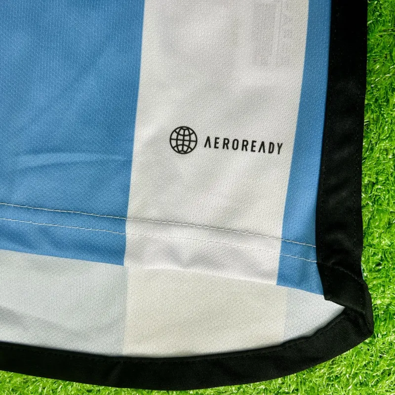 2022 Argentina World Cup Champion Edition 3 stars Home Jersey Print "Messi"