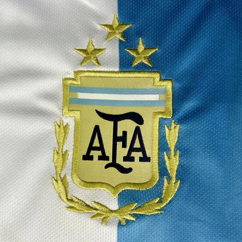 2022 Argentina World Cup Champion Edition 3 stars Home Jersey Print "Messi"