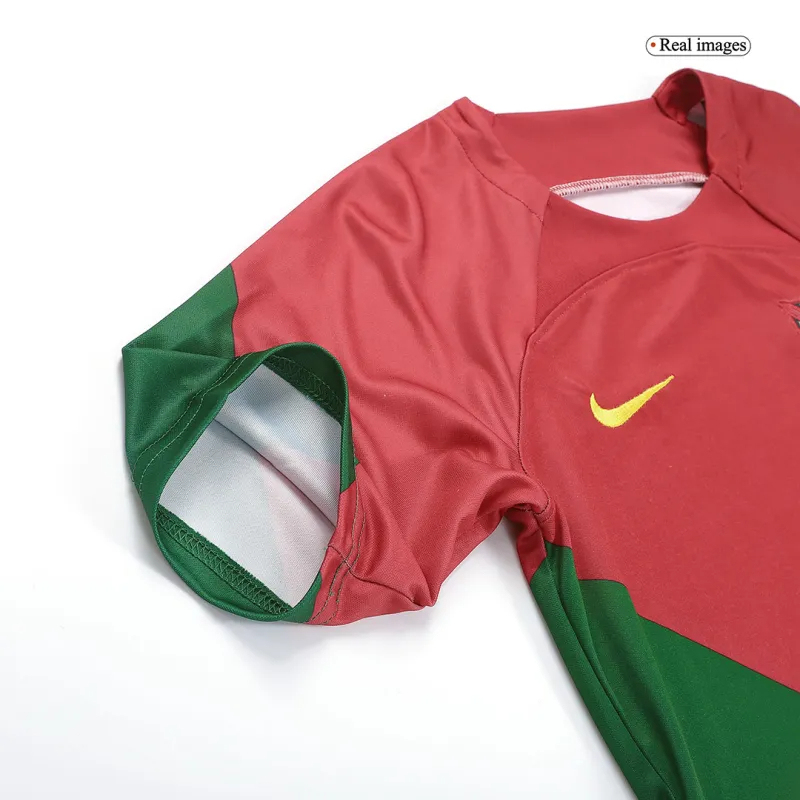 2022 Portugal   World Cup Home Soccer Kids Kit  Jersey+Shorts