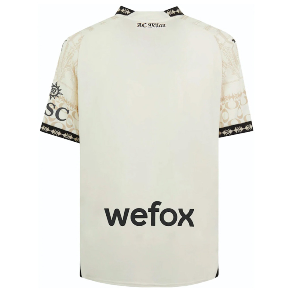 23-24 AC Milan x Pleasures Fourth Away Jersey Beige Shirt