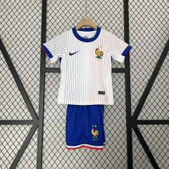 2024 France Euro Cup Away Kids Kit  Jersey+Shorts