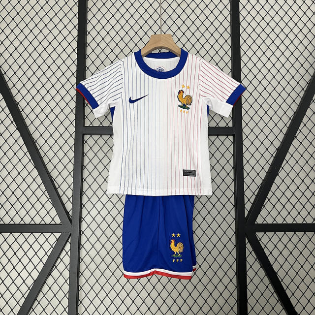 2024 France Euro Cup Away Kids Kit  Jersey+Shorts