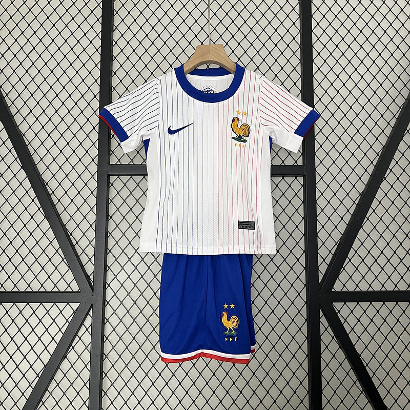 2024 France Euro Cup Away Kids Kit  Jersey+Shorts