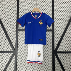 2024 France Euro Cup Home Kids Kit Jersey+Shorts