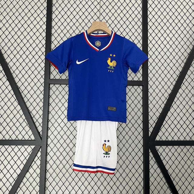 2024 France Euro Cup Home Kids Kit Jersey+Shorts