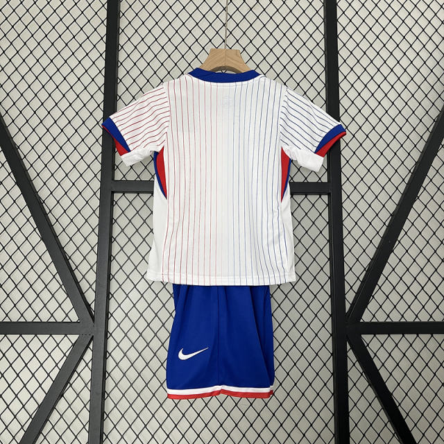 2024 France Euro Cup Away Kids Kit  Jersey+Shorts
