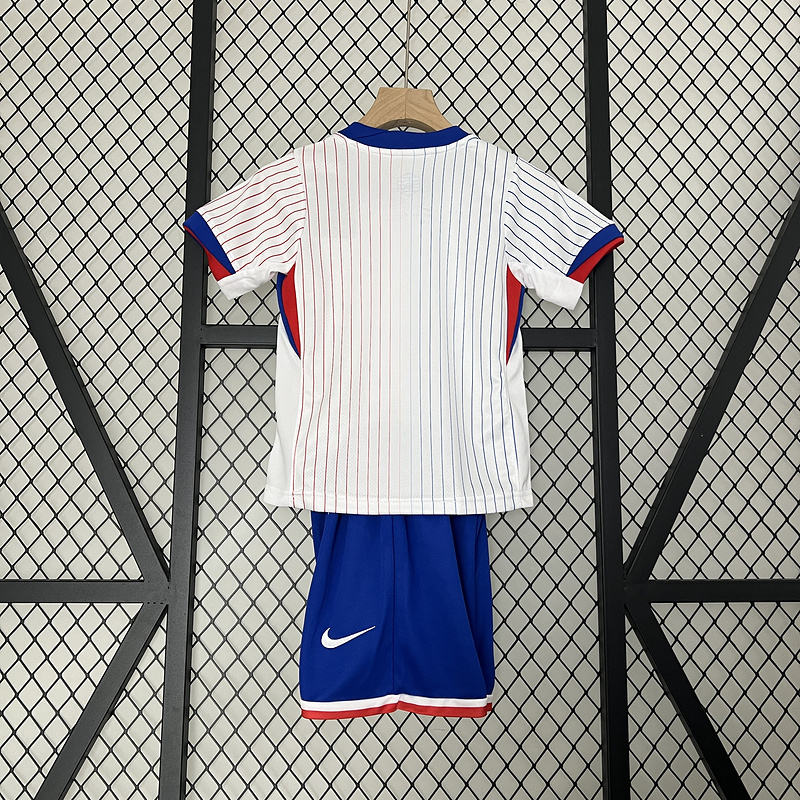 2024 France Euro Cup Away Kids Kit  Jersey+Shorts