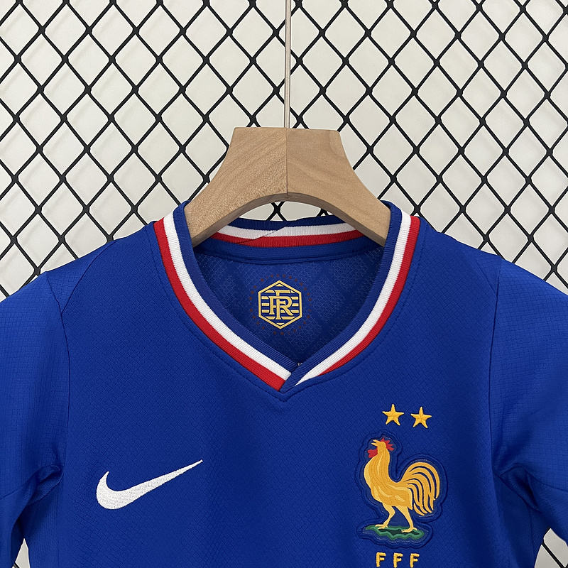 2024 France Euro Cup Home Kids Kit Jersey+Shorts
