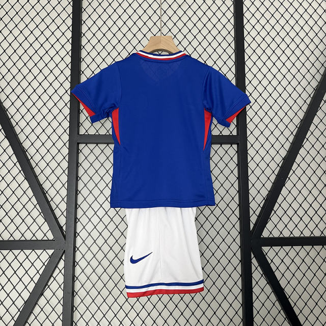 2024 France Euro Cup Home Kids Kit Jersey+Shorts
