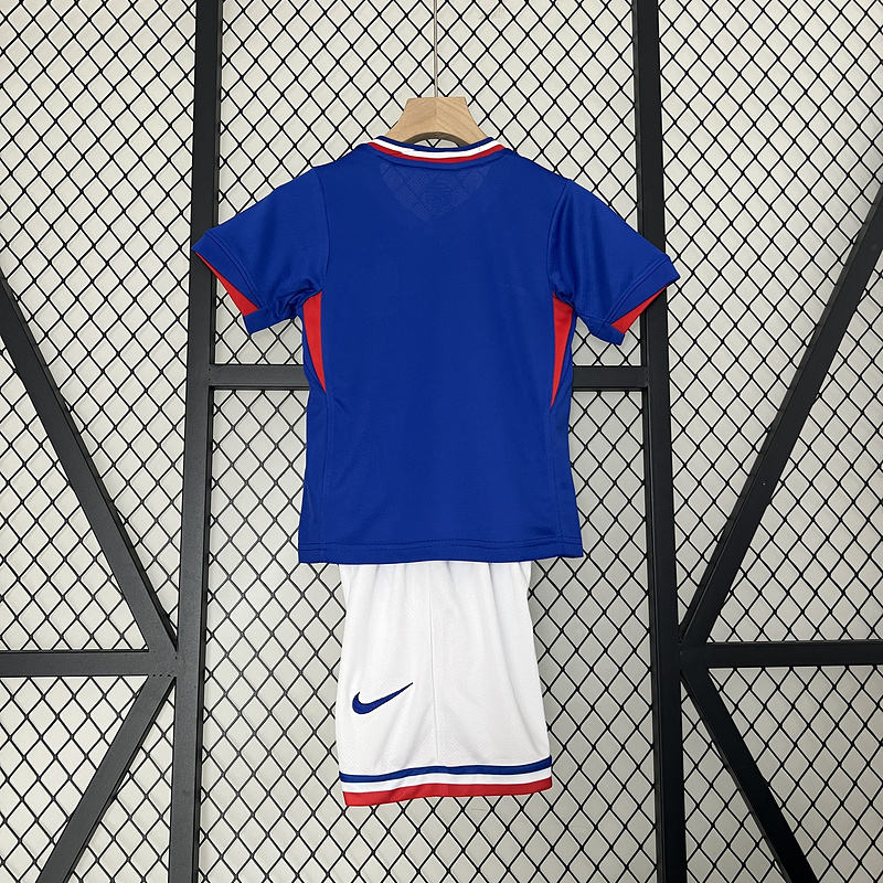 2024 France Euro Cup Home Kids Kit Jersey+Shorts