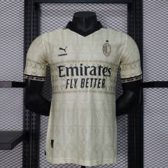 23-24 AC Milan x Pleasures Fourth Away Jersey Beige Shirt Player Version
