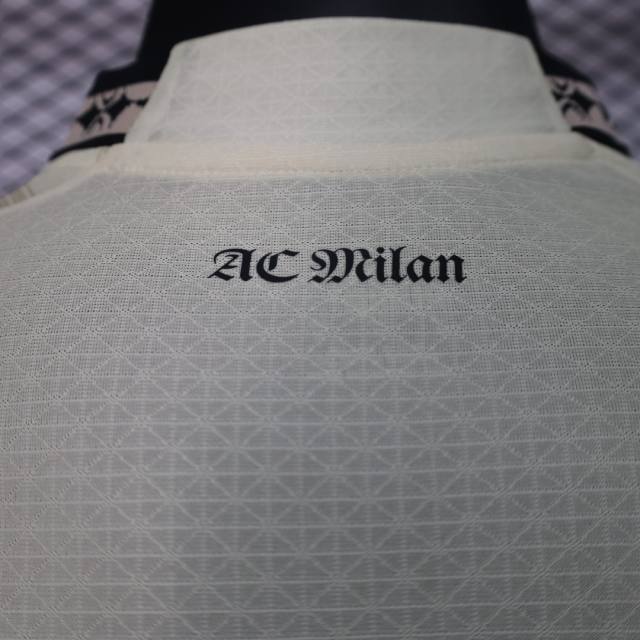 23-24 AC Milan x Pleasures Fourth Away Jersey Beige Shirt Player Version