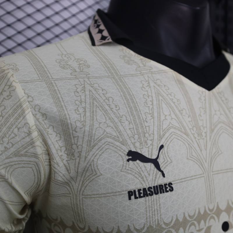 23-24 AC Milan x Pleasures Fourth Away Jersey Beige Shirt Player Version