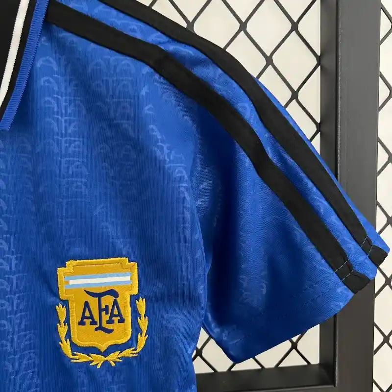 1994 Argentina World Cup Soccer Away Retro Kids Kit Jersey+Shorts