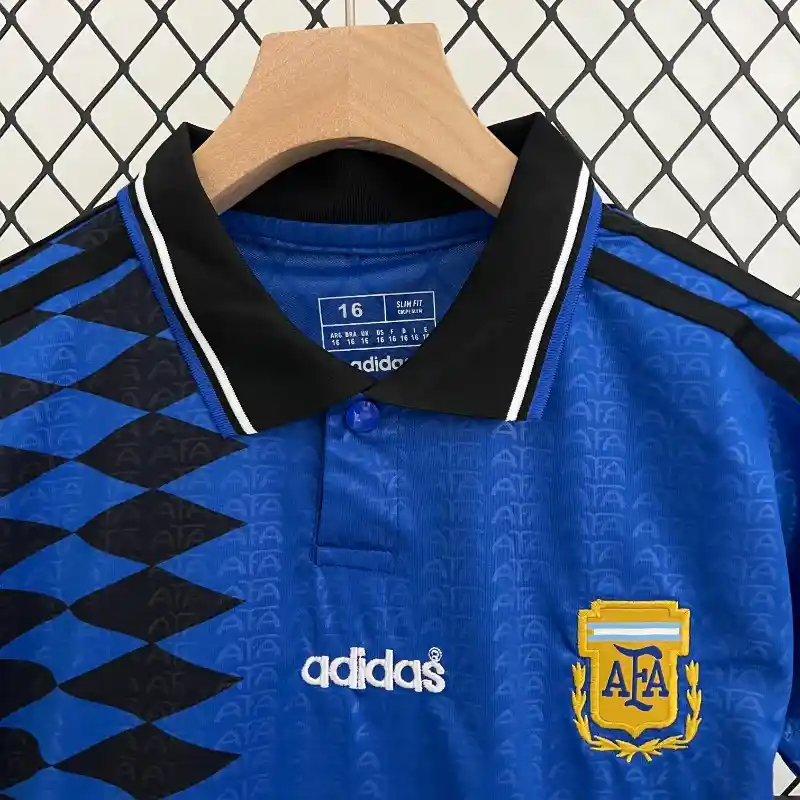 1994 Argentina World Cup Soccer Away Retro Kids Kit Jersey+Shorts