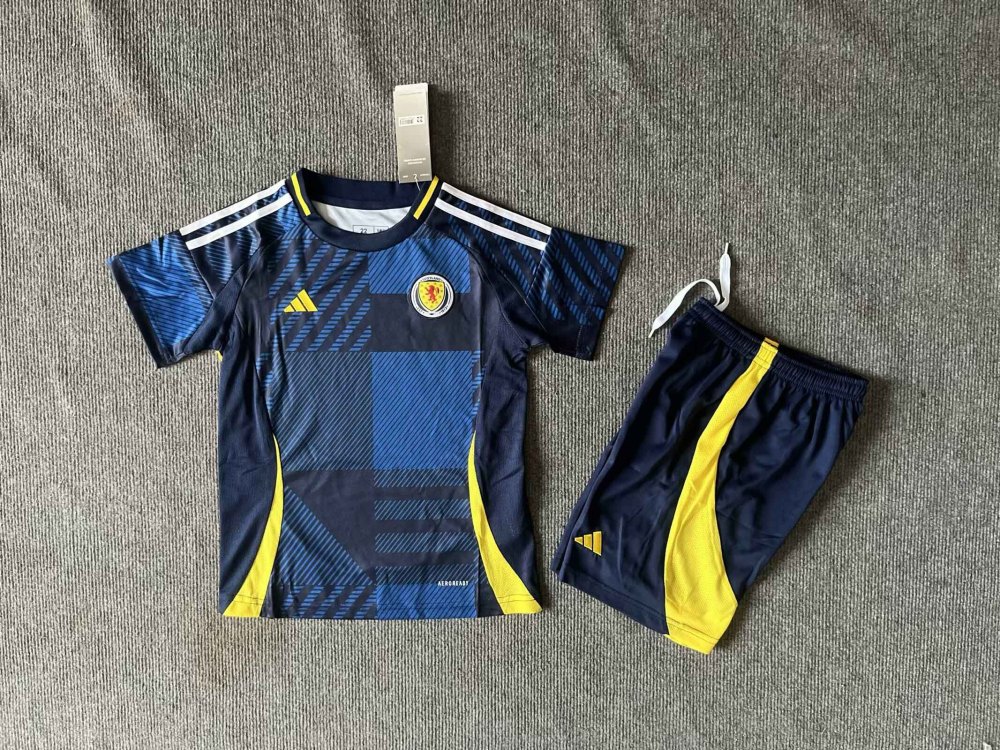 2024 Scotland Euro Cup Home Soccer Kids Kit Jersey+Shorts