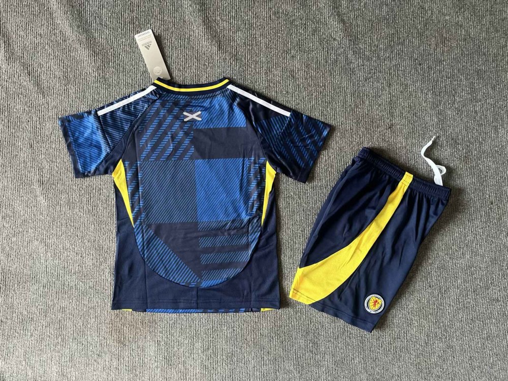 2024 Scotland Euro Cup Home Soccer Kids Kit Jersey+Shorts