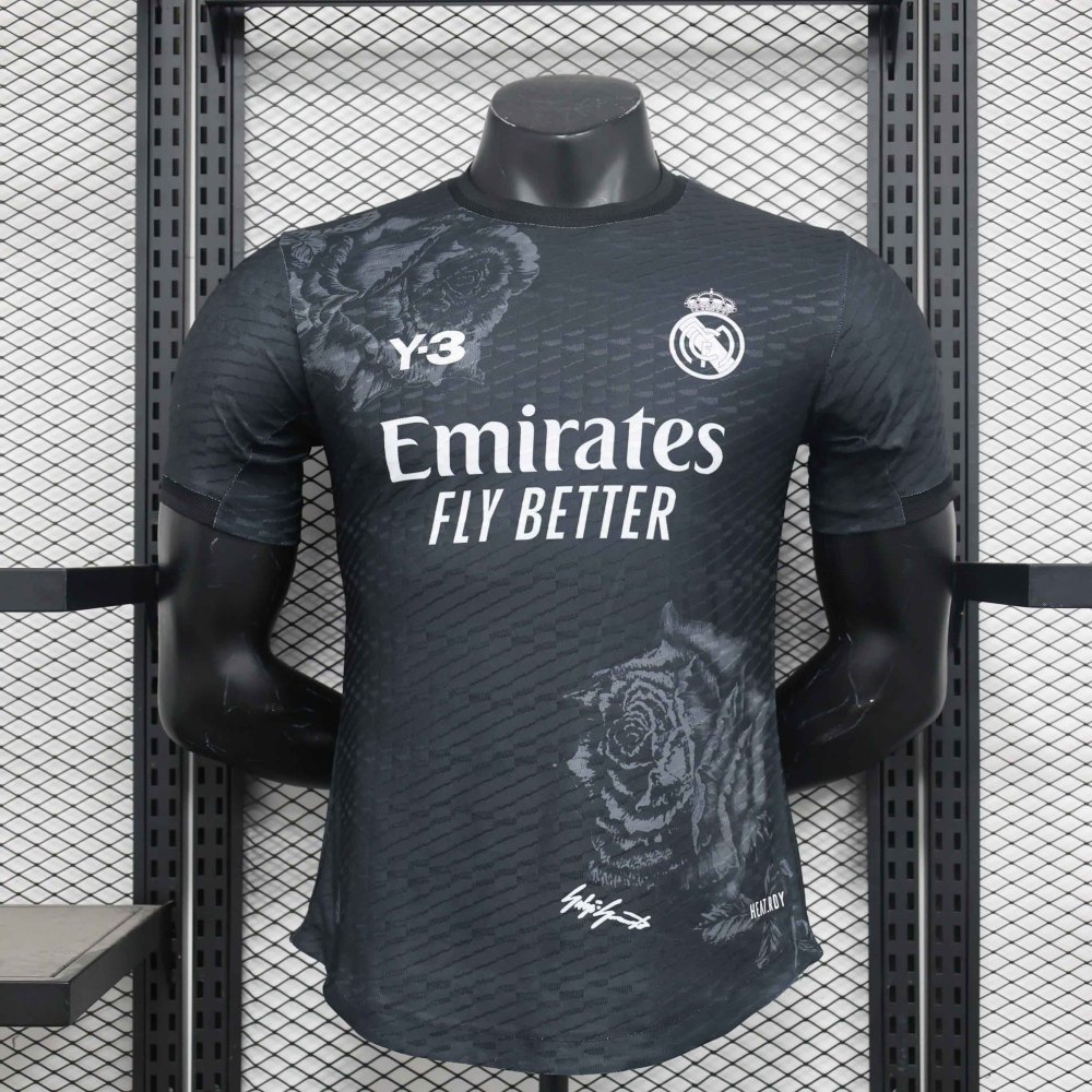23-24 Real Madrid Y-3 Special Fourth Jersey Black Player Version
